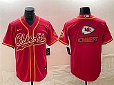 Men's Kansas City Chiefs Red Team Big Logo With Patch Cool Base Stitched Baseball Jersey,baseball caps,new era cap wholesale,wholesale hats